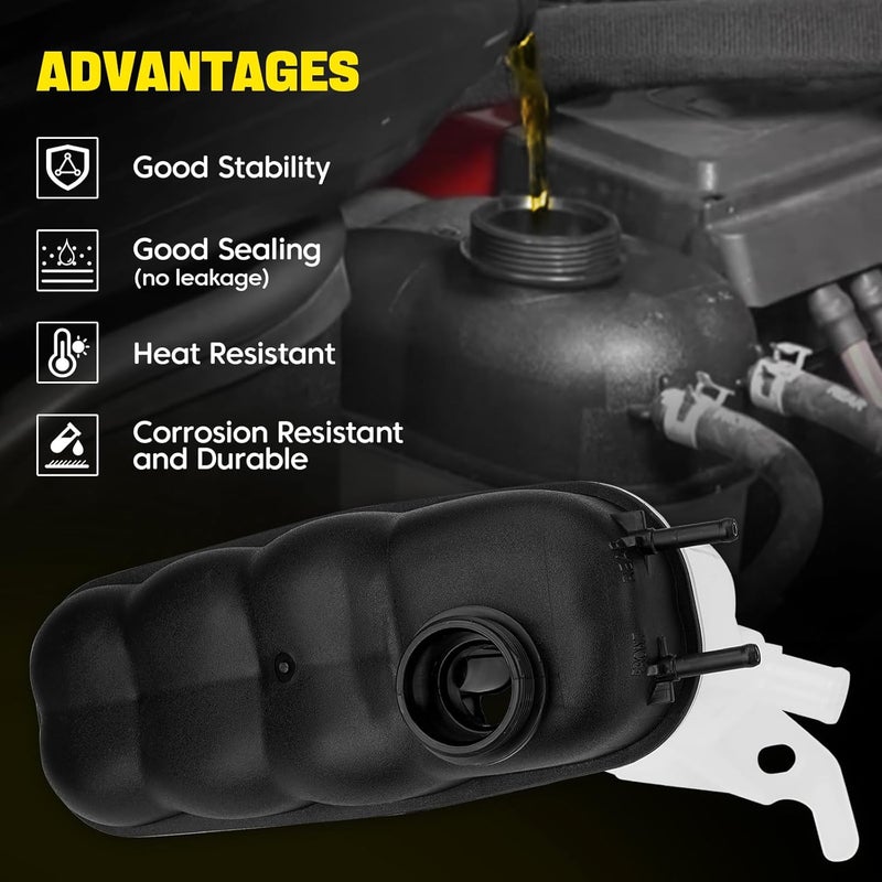 YEHERIT 603-973 Coolant Expansion Reservoir Tank with Cap Compatible with Chevy Silverado 1500 2500 Tahoe, GMC Sierra 1500 Yukon, Cadillac Escalade 2014-2020 Replace# 22856231, 3014134 - Image 5
